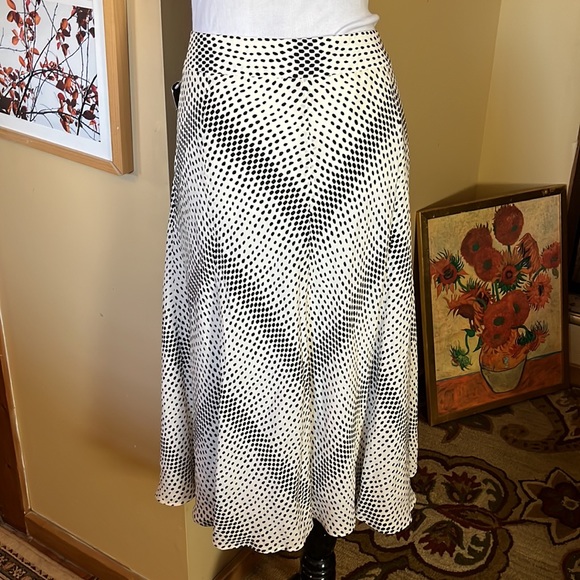 Jones NY Size 14 Polka Dot Maxi-Skirt Fully Lined Timeless Feminine $119 NEW - Picture 4 of 16